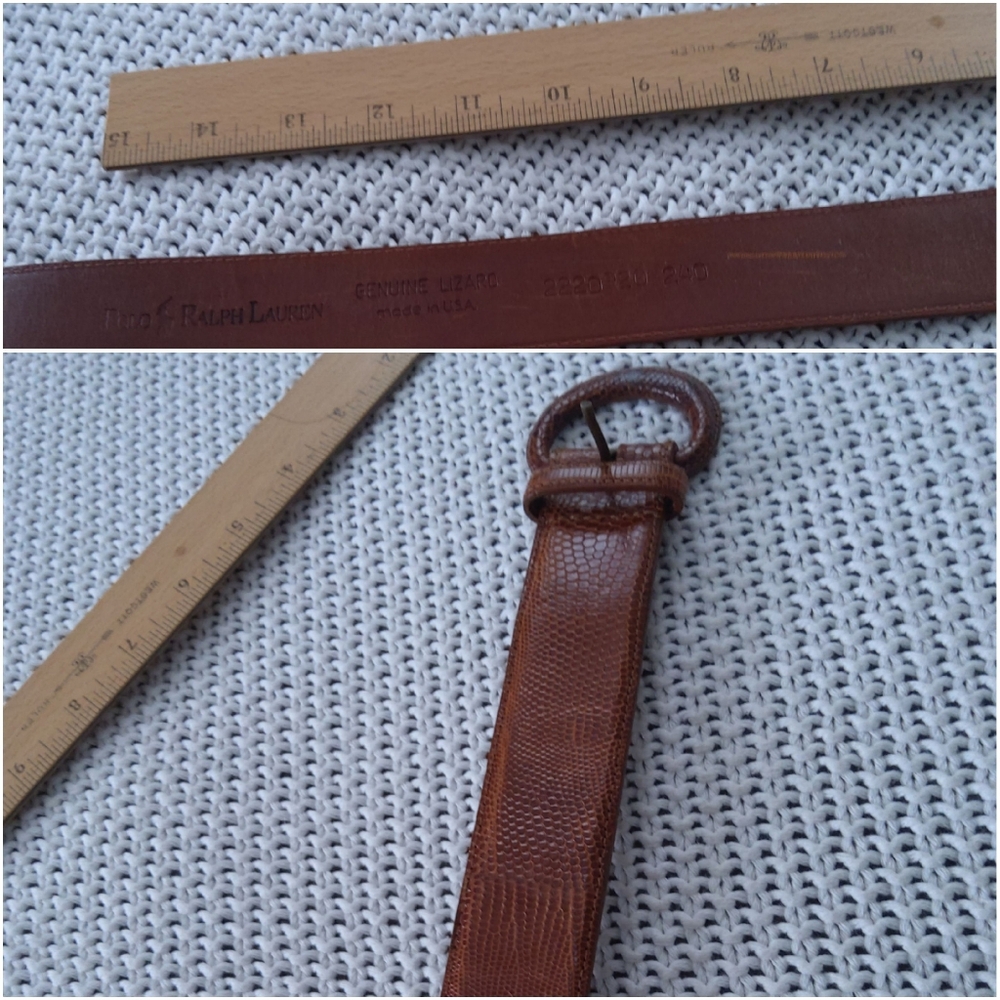 Vintage Polo Ralph Lauren Genuine Lizard made in USA Size 28 Belt 2220920 240